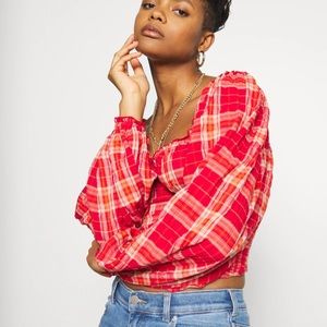 NWT Free People plaid blouse